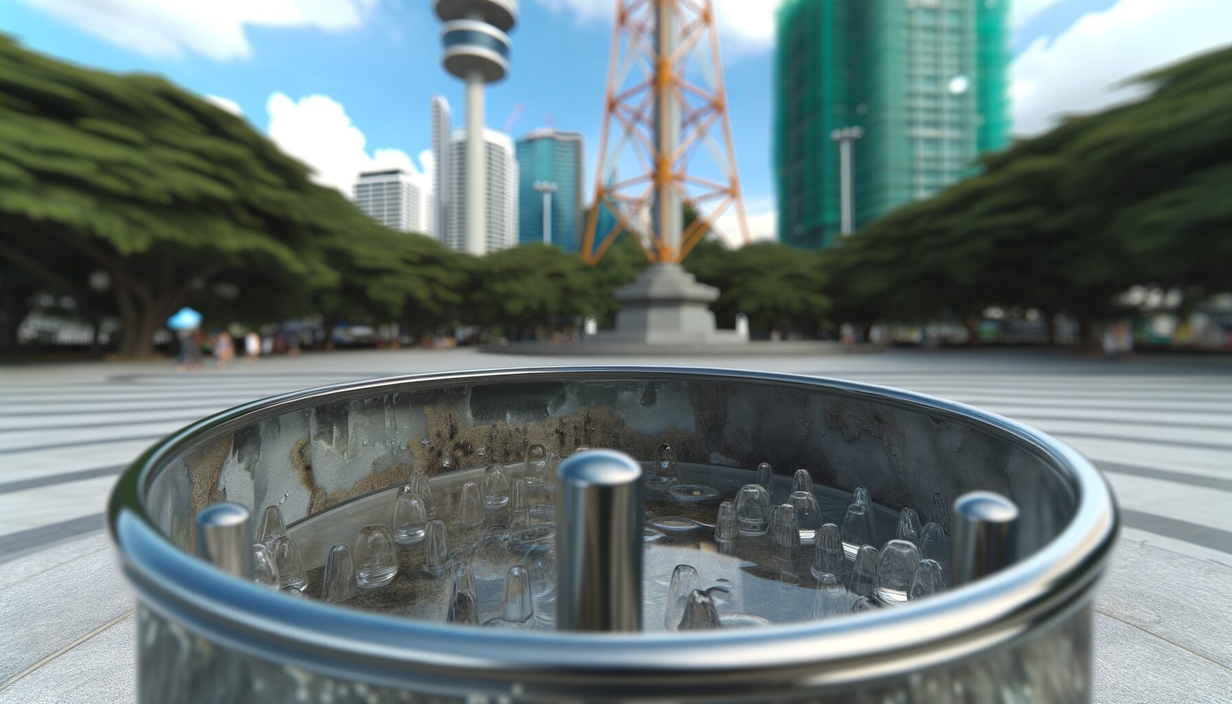 Der stillgelegte Glasbrunnen an der Grunaer Straße in Dresden
